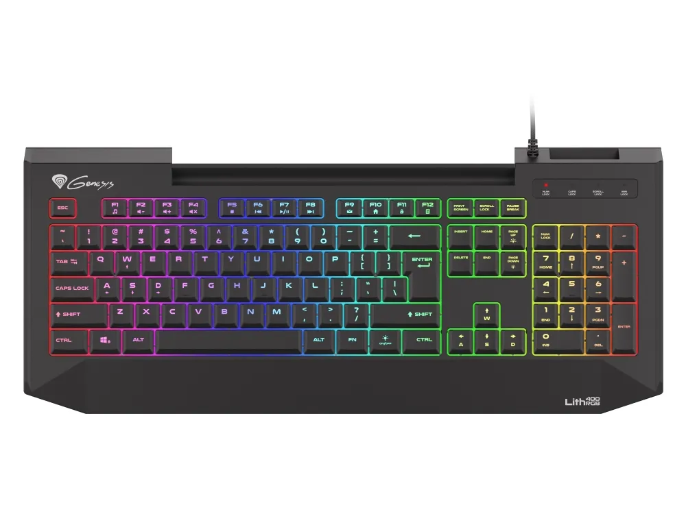 Клавиатура, Genesis Gaming Keyboard Lith 400 RGB US Layout RGB Backlight X-Scissor Slim