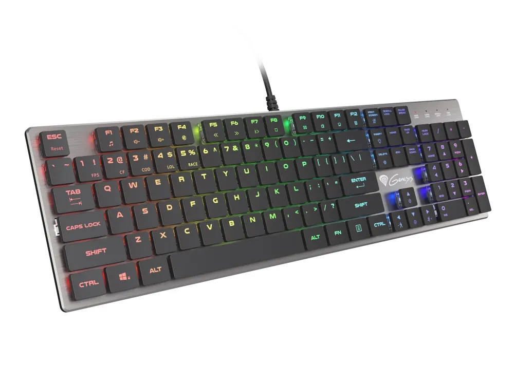 Клавиатура, Genesis Mechanical Gaming Keyboard Thor 420 RGB Backlight Content Slim Blue Switch US Layout - image 1