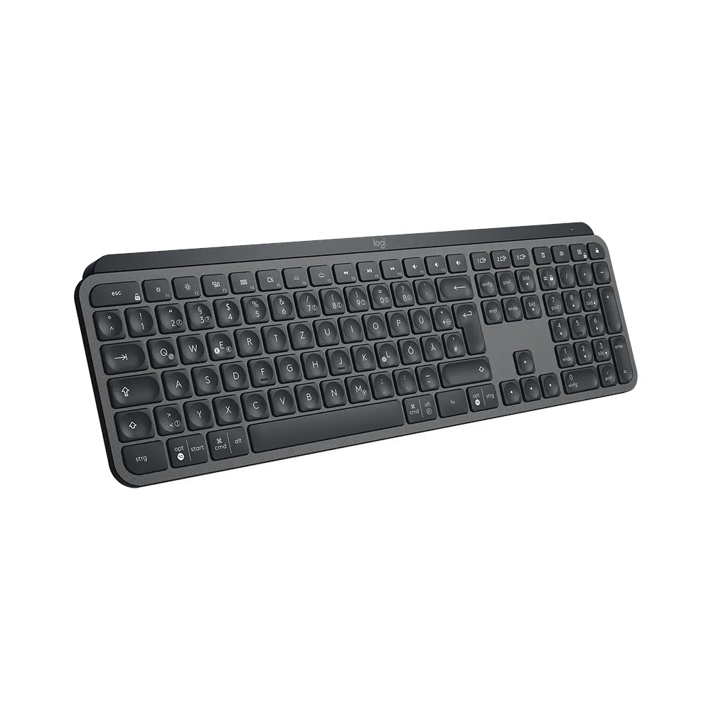 Клавиатура, Logitech MX Keys Plus Advanced Wireless Illuminated Keyboard with Palm Rest - GRAPHITE - US INT'L - 2.4GHZ/BT - N/A - INTNL - WITH PALMREST - image 1