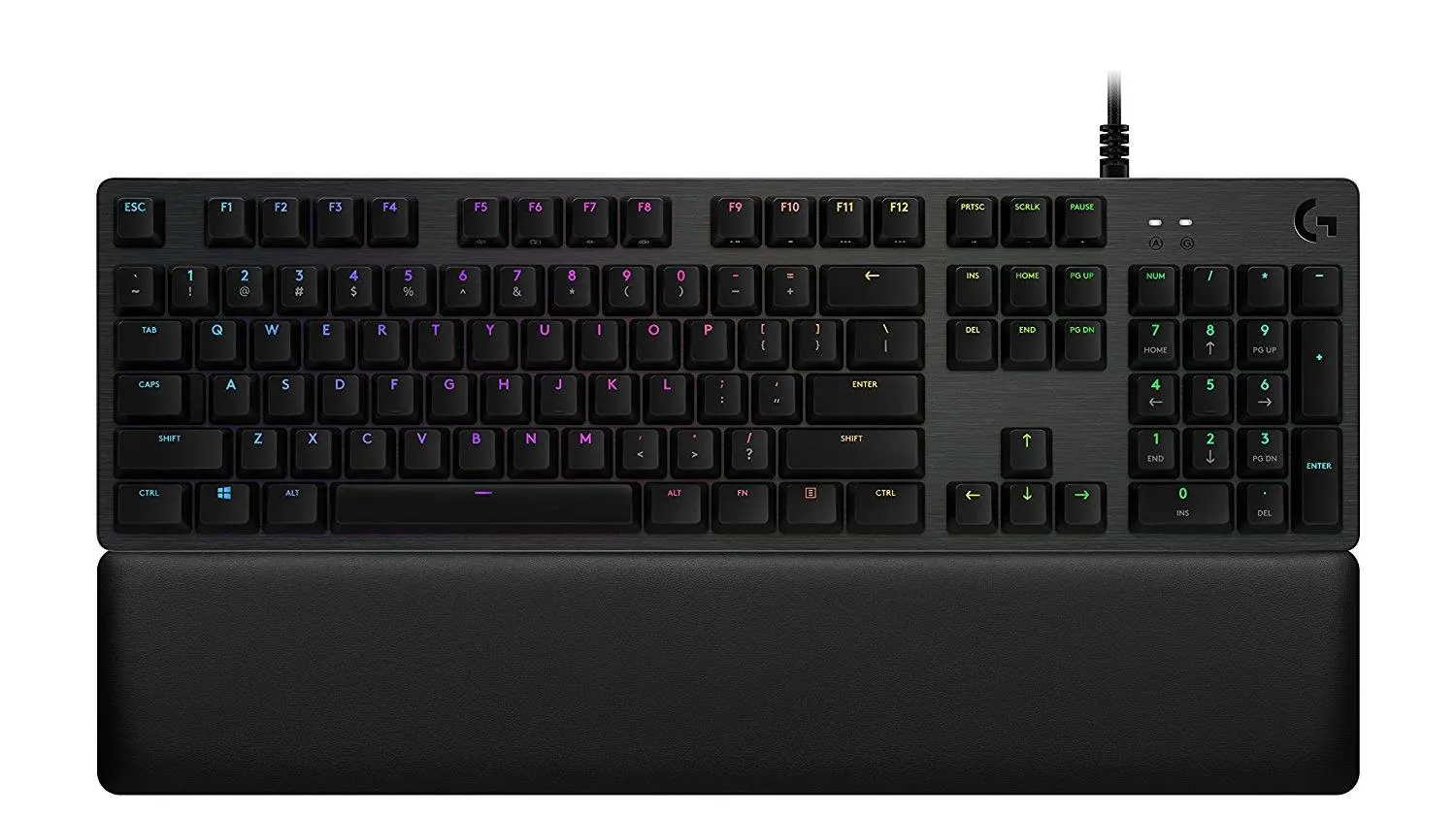 Клавиатура, Logitech G513 Keyboard, GX Blue Clicky, Lightsync RGB, USB Passthrough Data/Power, Alumium Alloy, Game Mode, Memory Foam Palmrest, Gaming Keycaps, Keycap Puller, Black Carbon