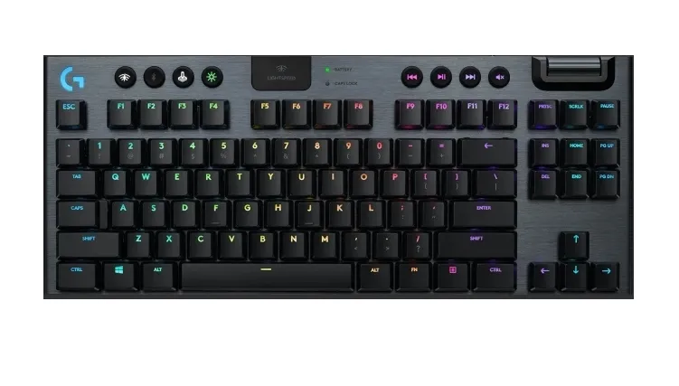 Клавиатура, Logitech G915 Wireless TKL Keyboard, GL Linear Low Profile, Lightspeed Wireless, Lightsync RGB, Game Mode, Media Controls, Carbon