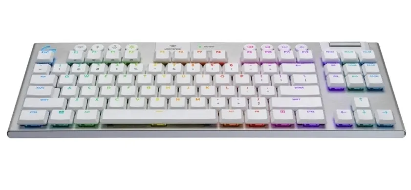 Клавиатура, Logitech G915 Wireless TKL Keyboard, GL Tactile Low Profile, Lightspeed Wireless, Lightsync RGB, Game Mode, Media Controls, White - image 1