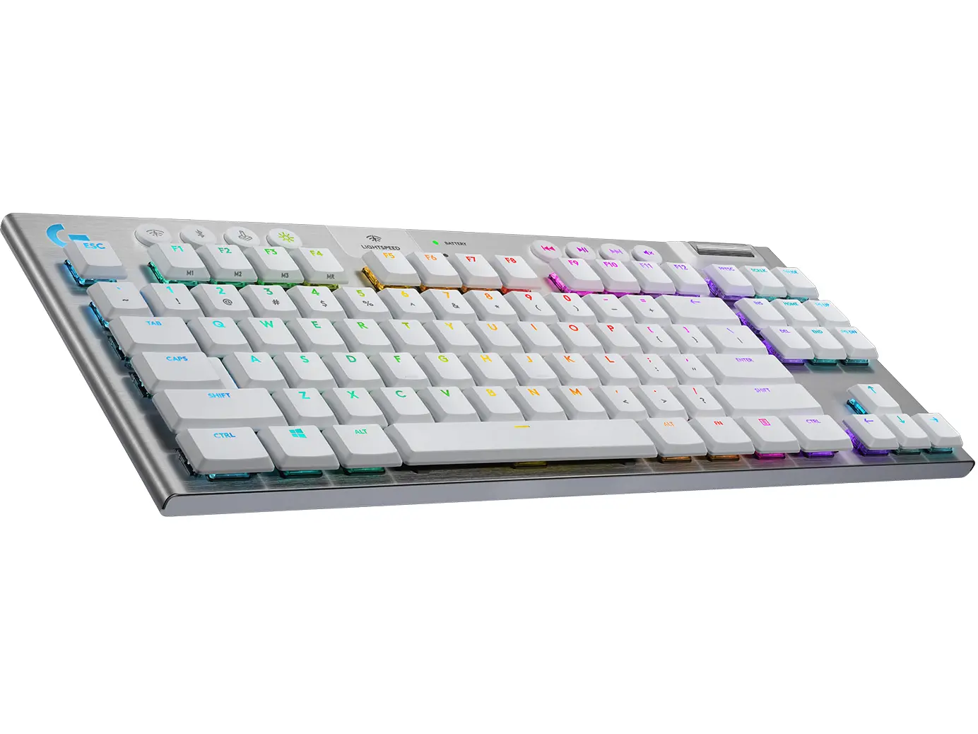 Клавиатура, Logitech G915 Wireless TKL Keyboard, GL Tactile Low Profile, Lightspeed Wireless, Lightsync RGB, Game Mode, Media Controls, White - image 3