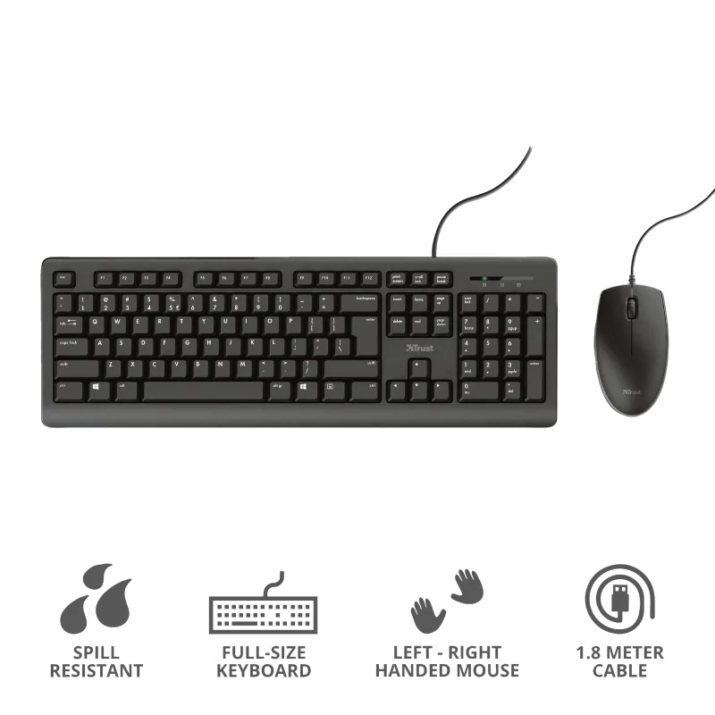 Комплект, TRUST Primo Keyboard & Mouse BG Layout - image 5