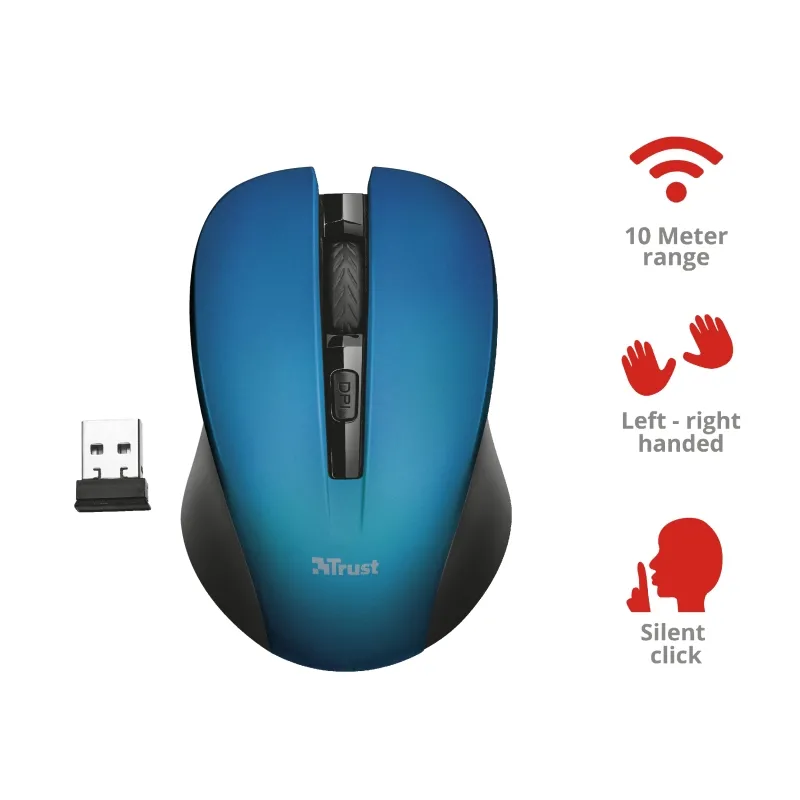 Мишка, TRUST Mydo Silent Wireless Mouse BLU - image 3
