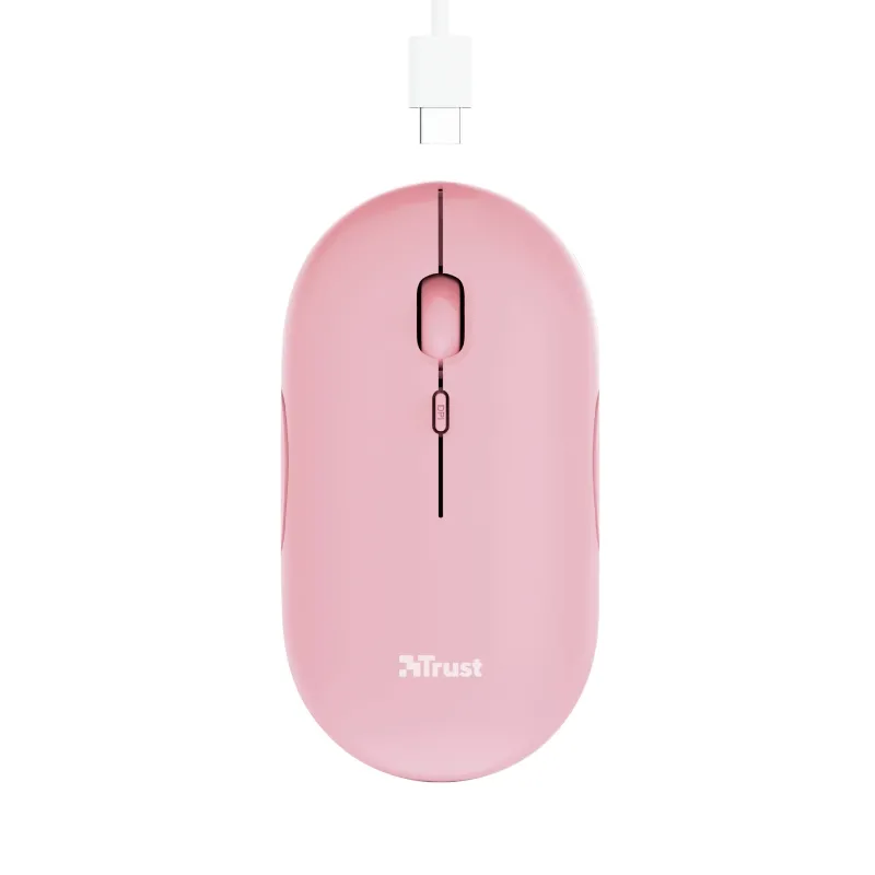 Мишка, TRUST Puck Wireless & BT Rechargeable Mouse Pink