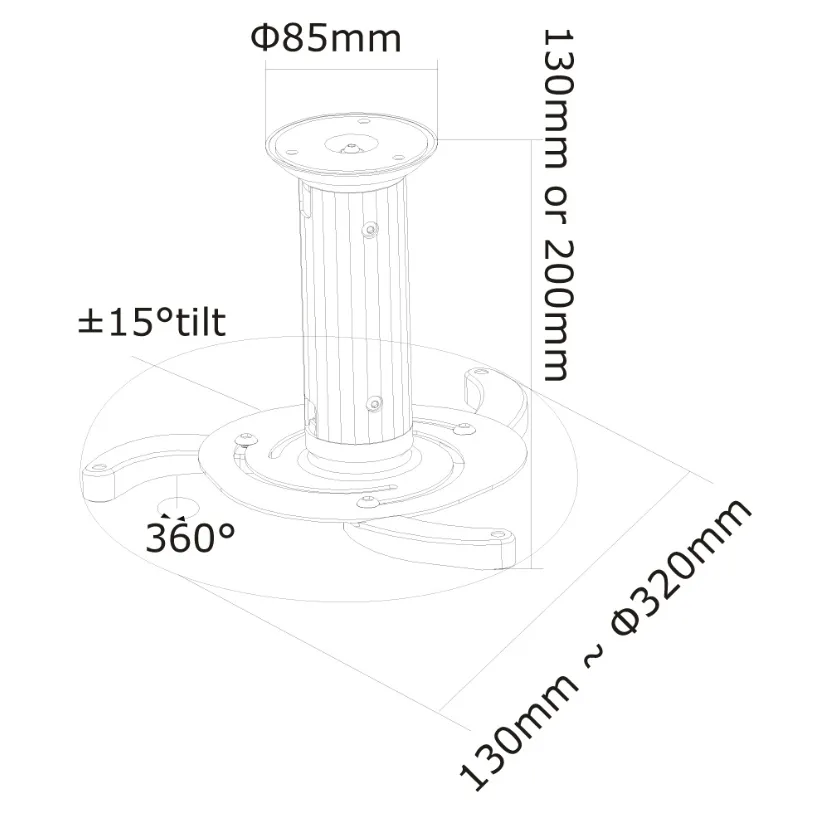 Стойка, Neomounts Projector Ceiling Mount (height: 8-15 cm), white - image 7