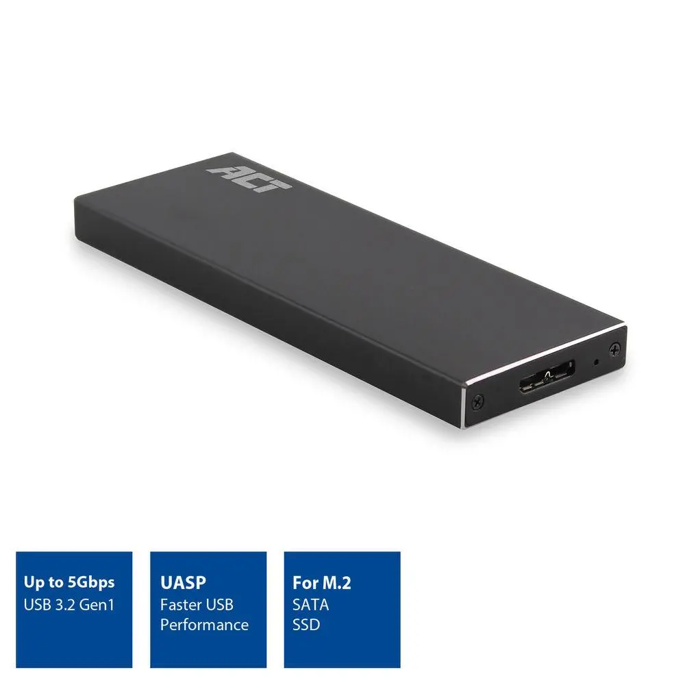 Чекмедже за твърд диск ACT AC1600, M.2 SSD, USB 3.2 Gen1, Черен - image 1