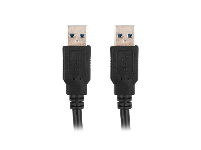 Кабел, Lanberg USB-A M/M 3.0 cable 1m, black - image 1