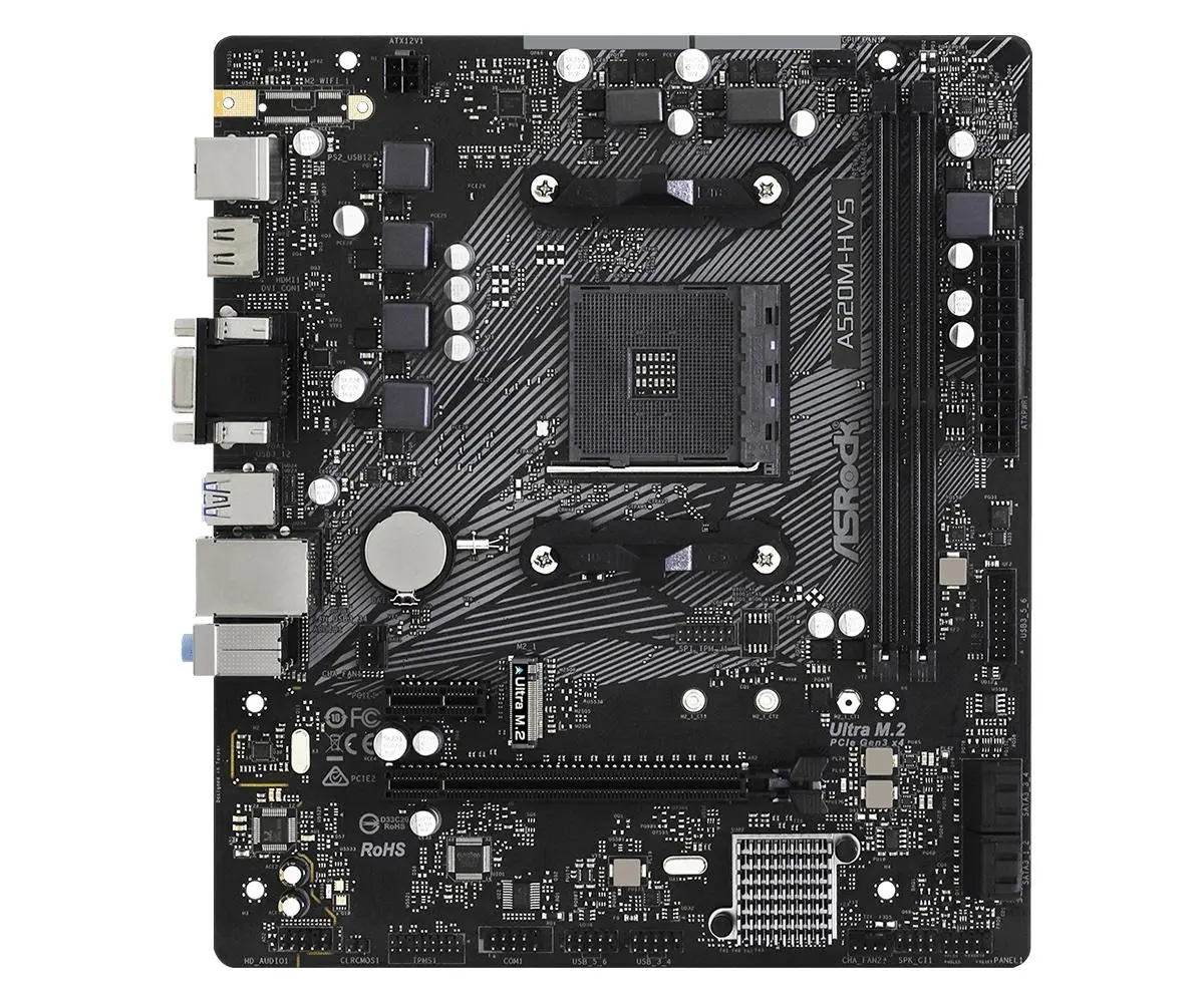 Дънна платка ASRock A520M-HVS, Socket AM4, mATX - image 1