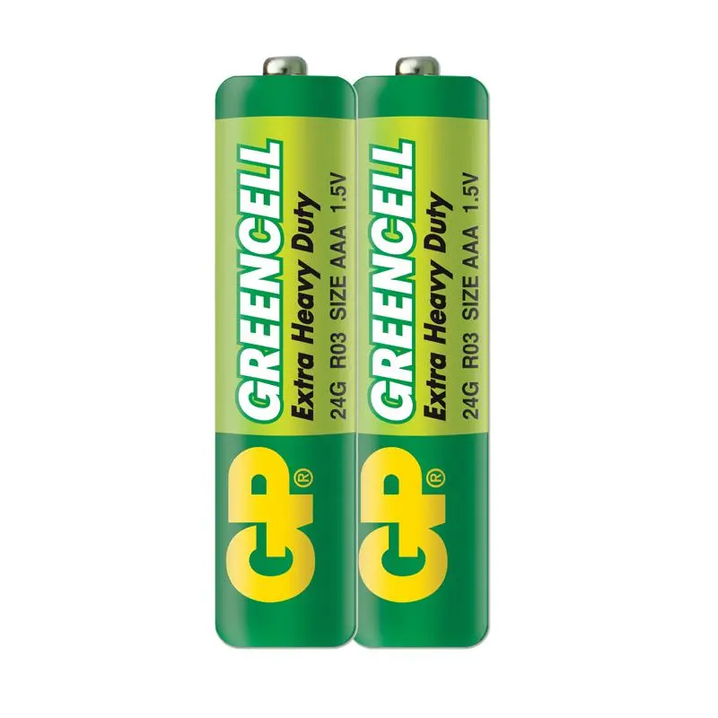 Цинк карбонова батерия GP GREENCELL R03, AAA, 2 бр. shrink, 1.5V