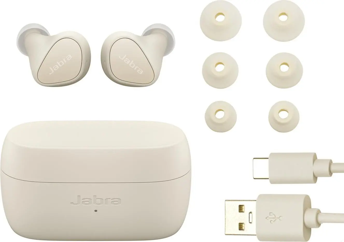 Блутут слушалки Jabra Elite 4, Light beige - image 3