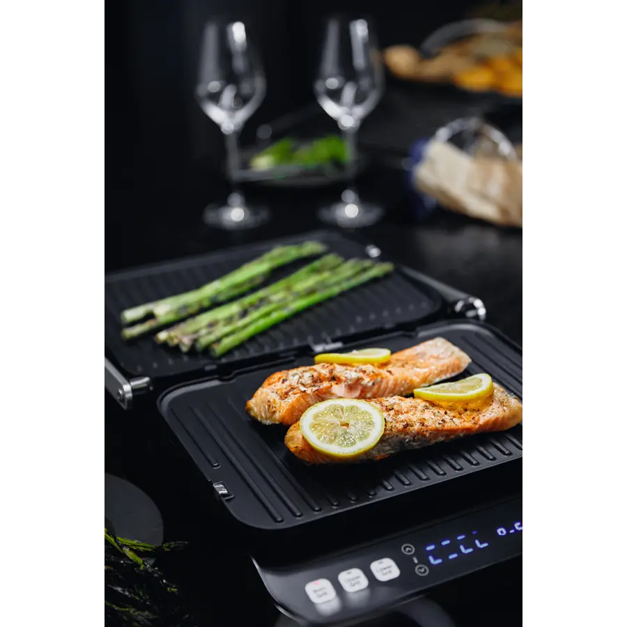 AENO ''Electric Grill EG1: 2000W, 3 heating modes - Upper Grill, Lower Grill, Both Grills  Defrost, Max opening angle -180°, Temperature regulation, Timer, Removable double-sided plates, Plate size 320*220mm'' - image 4