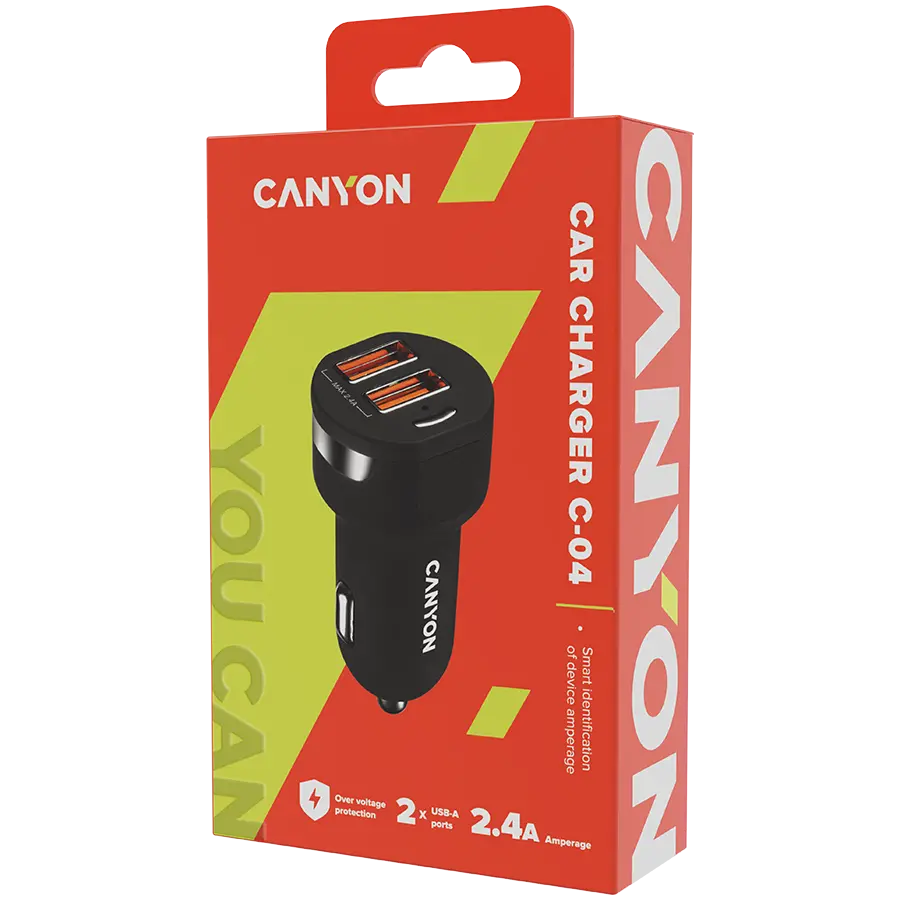 CANYON car charger C-04 2.4A/2USB-A Black - image 3