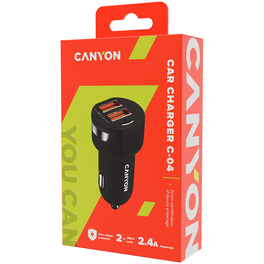 CANYON car charger C-04 2.4A/2USB-A Black - image 4