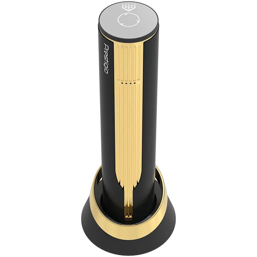 Prestigio Maggiore, smart wine opener, 100% automatic, opens up to 70 bottles without recharging, foil cutter included, premium design, 480mAh battery, Dimensions D 48*H228mm, black + gold color. - image 5