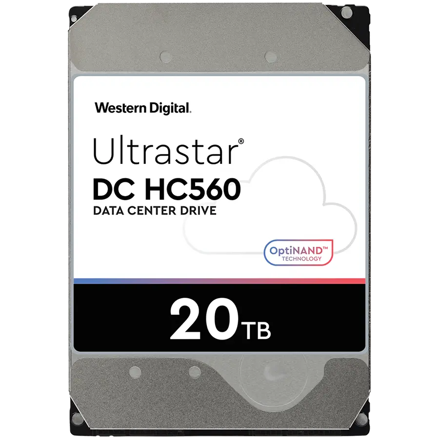 Твърд диск, Western Digital Ultrastar 20TB ( 3.5", 512MB, 7200 RPM, SATA 6Gb/s, 512N SE NP3 )