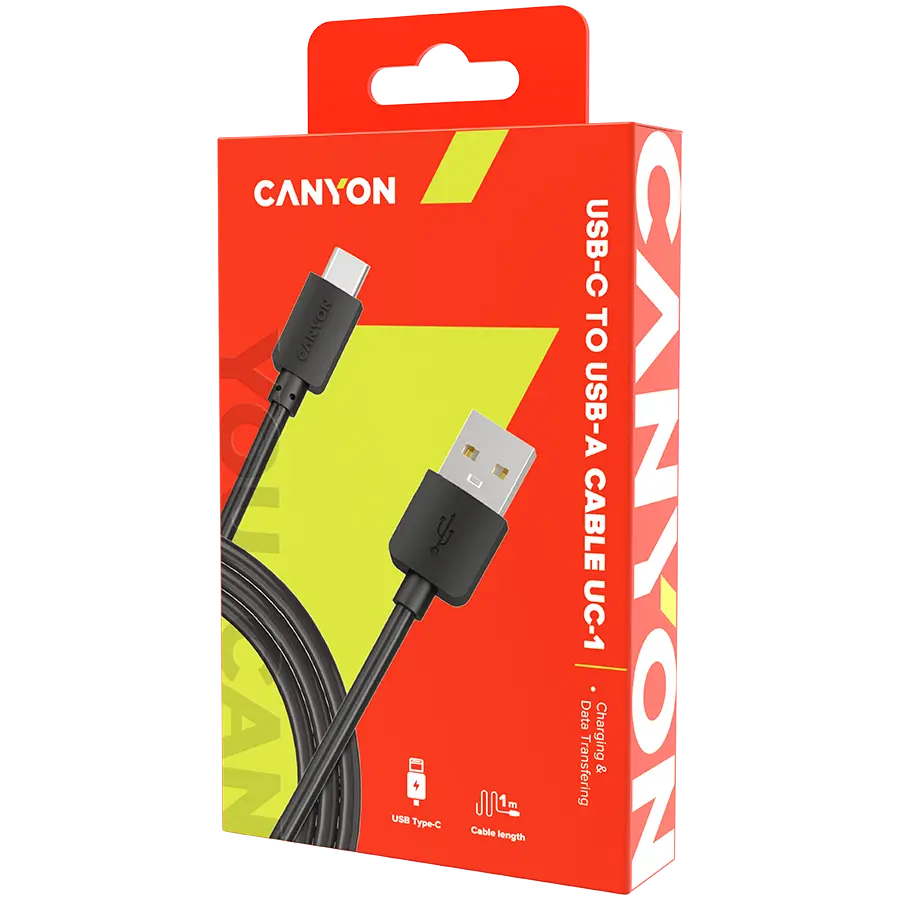 CANYON cable UC-1 USB-C 5W 1m Black - image 1