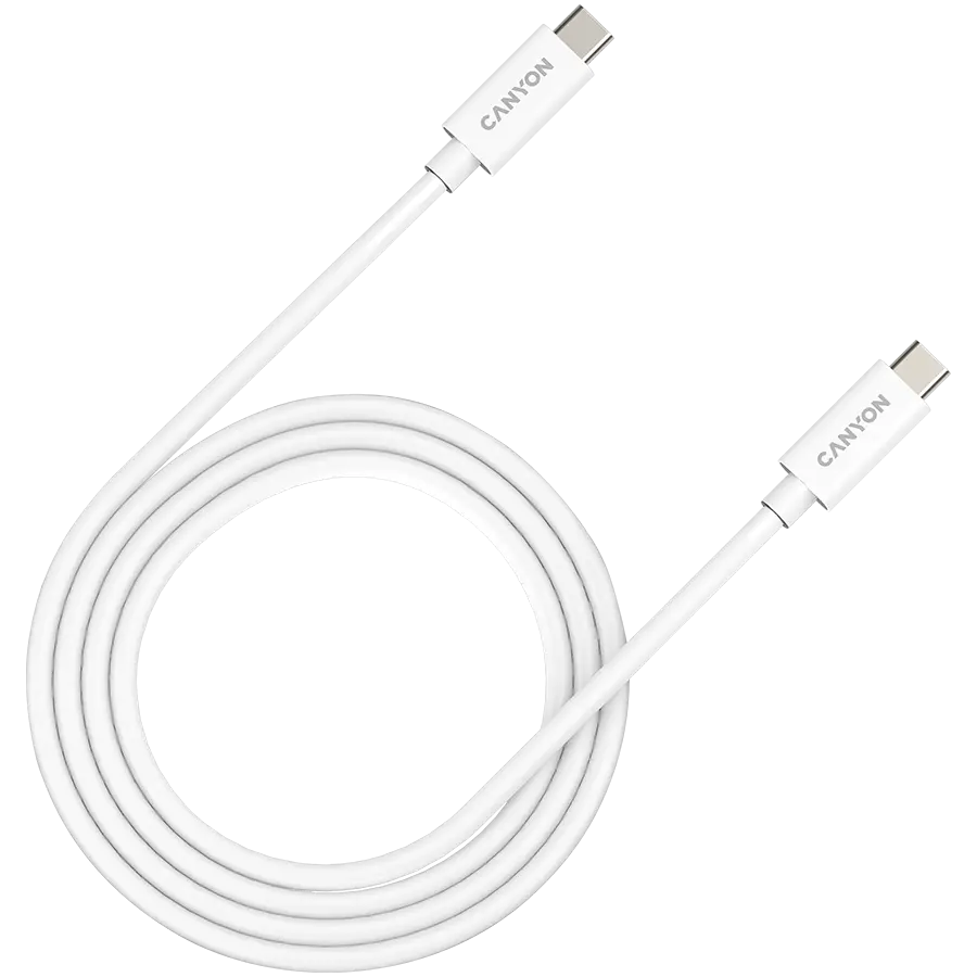 CANYON cable UC-44 USB-C to USB-C 240W 40Gbps 4k 1m White