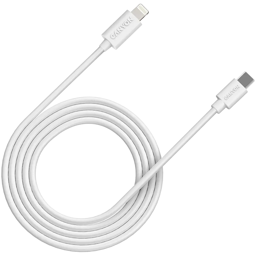 CANYON cable CFI-12 USB-C to Lightning 20W 2m White