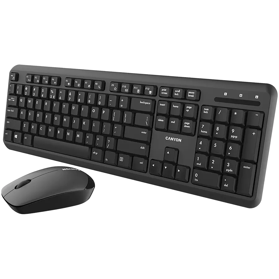 CANYON SET-W20, Wireless combo set,Wireless keyboard with Silent switches,105 keys,BG layout,optical 3D Wireless mice 100DPI black