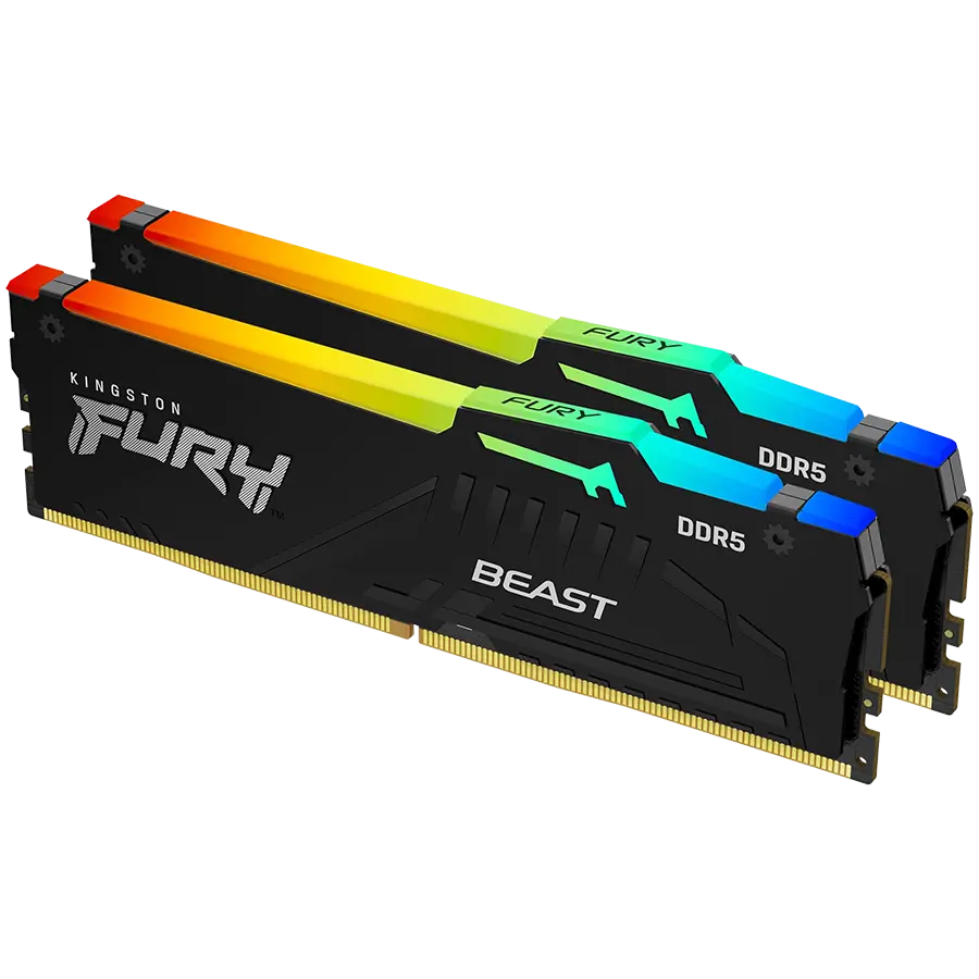 Kingston 32GB 5200MT/s DDR5 CL36 DIMM (Kit of 2) FURY Beast RGB EXPO