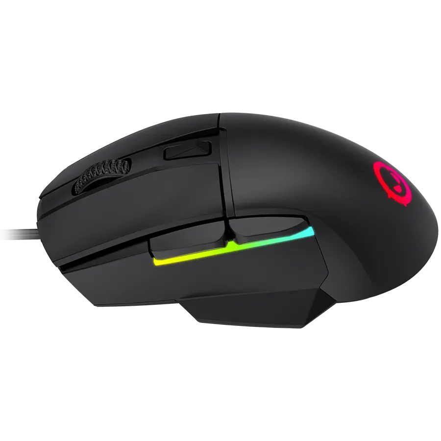 LORGAR Jetter 357, gaming mouse, Optical Gaming Mouse with 6 programmable buttons, Pixart ATG4090 sensor, DPI can be up to 8000, 30 million times key life, 1.8m PVC USB cable, Matt UV coating and RGB lights with 4 LED flowing mode, size:124.90*71.65*41.36mm, 75g - image 2