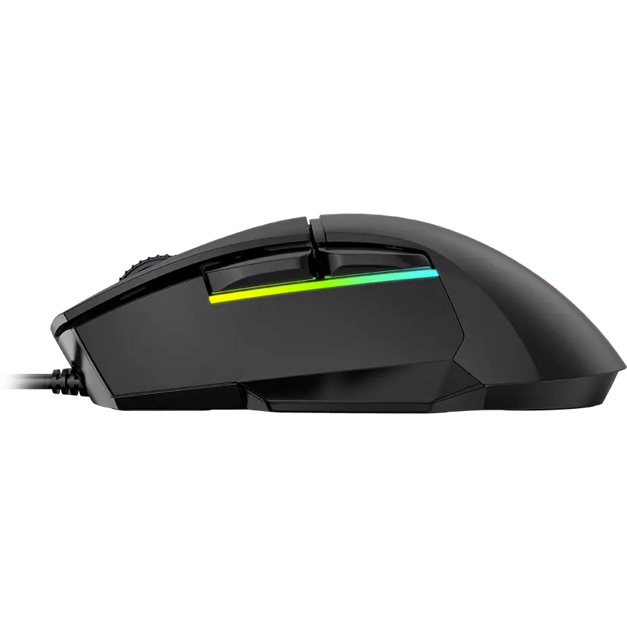 LORGAR Jetter 357, gaming mouse, Optical Gaming Mouse with 6 programmable buttons, Pixart ATG4090 sensor, DPI can be up to 8000, 30 million times key life, 1.8m PVC USB cable, Matt UV coating and RGB lights with 4 LED flowing mode, size:124.90*71.65*41.36mm, 75g - image 3