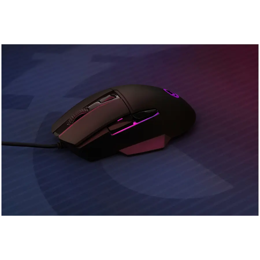 LORGAR Jetter 357, gaming mouse, Optical Gaming Mouse with 6 programmable buttons, Pixart ATG4090 sensor, DPI can be up to 8000, 30 million times key life, 1.8m PVC USB cable, Matt UV coating and RGB lights with 4 LED flowing mode, size:124.90*71.65*41.36mm, 75g - image 6