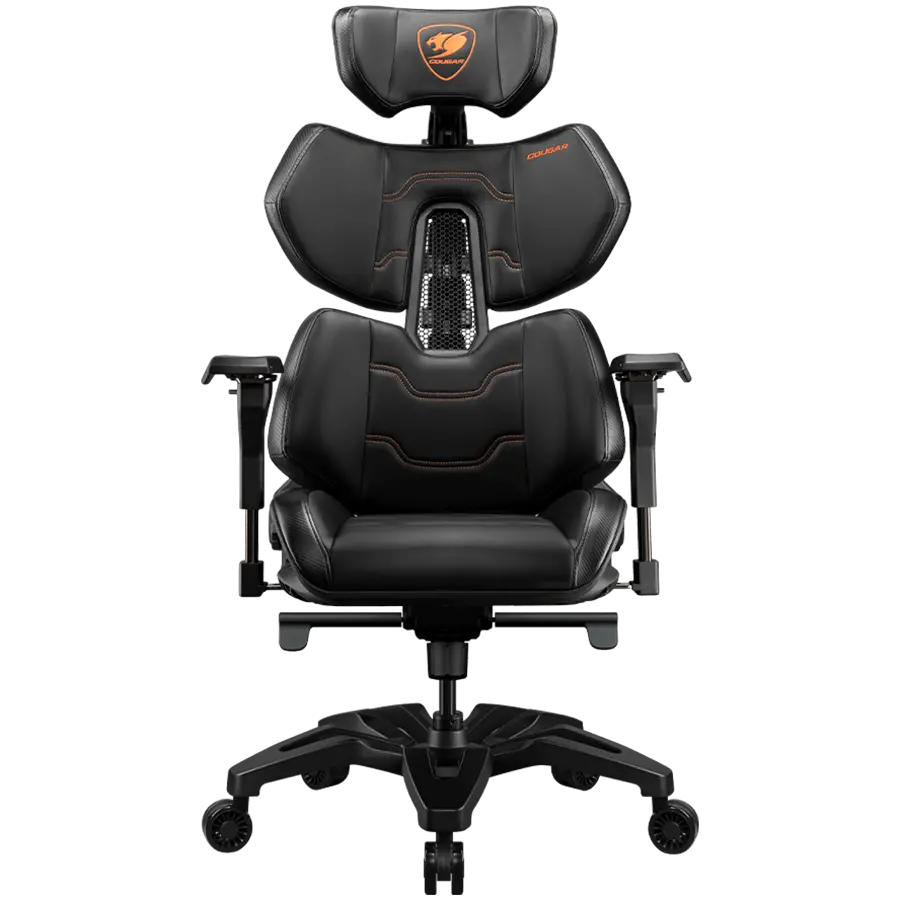 COUGAR TERMINATOR, Gaming Chair, Lumbar Support design, Ventilated Backrest design, Flexible PAFRP backrest, Hyper-Dura leatherette, Fully costumizable and adjustable design