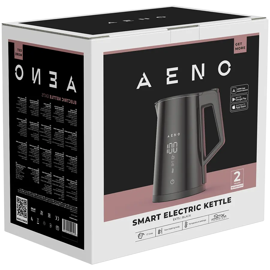 AENO Electric Kettle EK7S Smart: 1850-2200W, 1.7L, Strix, Double-walls, Temperature Control, Keep warm Function, Control via Wi-Fi, LED-display, Non-heating body, Auto Power Off, Dry tank Protection - image 4