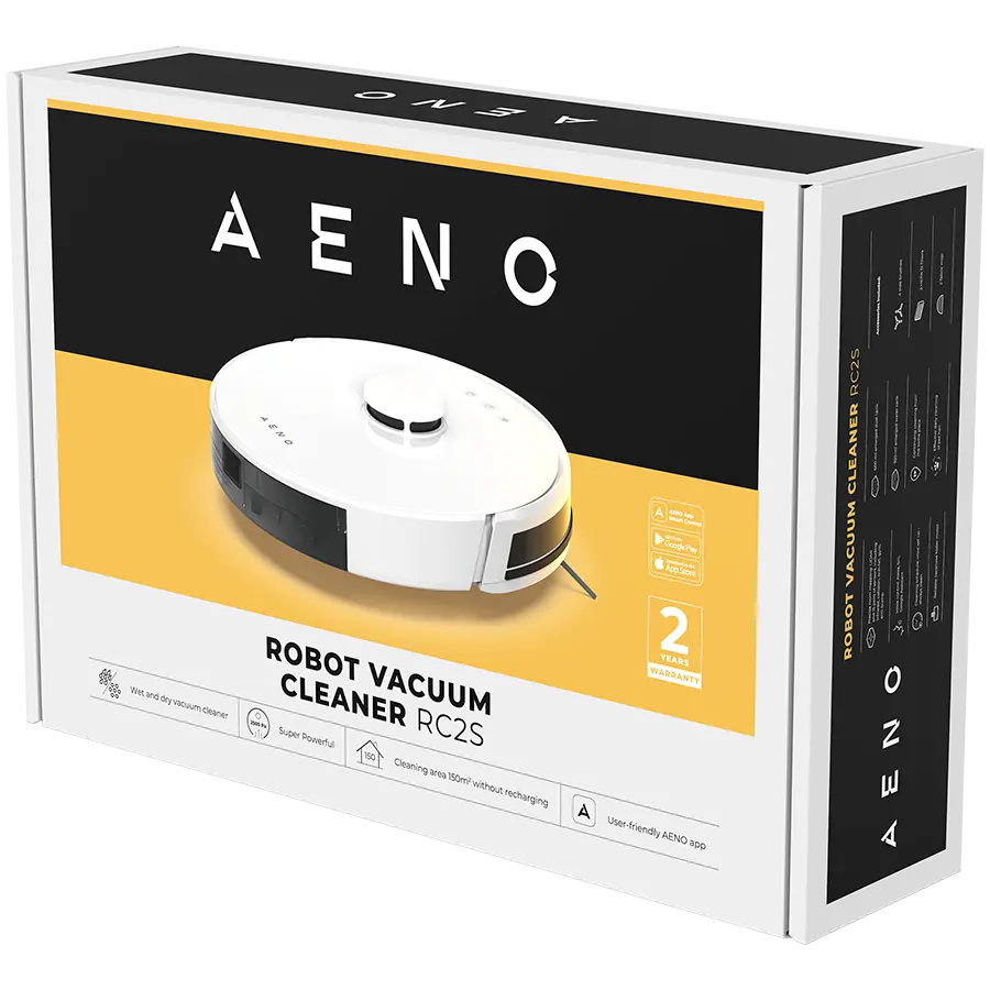 AENO Robot Vacuum Cleaner RC2S: wet & dry cleaning, smart control AENO App, powerful Japanese Nidec motor, turbo mode - image 10