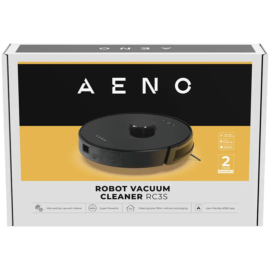 AENO Robot Vacuum Cleaner RC3S: wet & dry cleaning, smart control AENO App, powerful Japanese Nidec motor, turbo mode - image 7