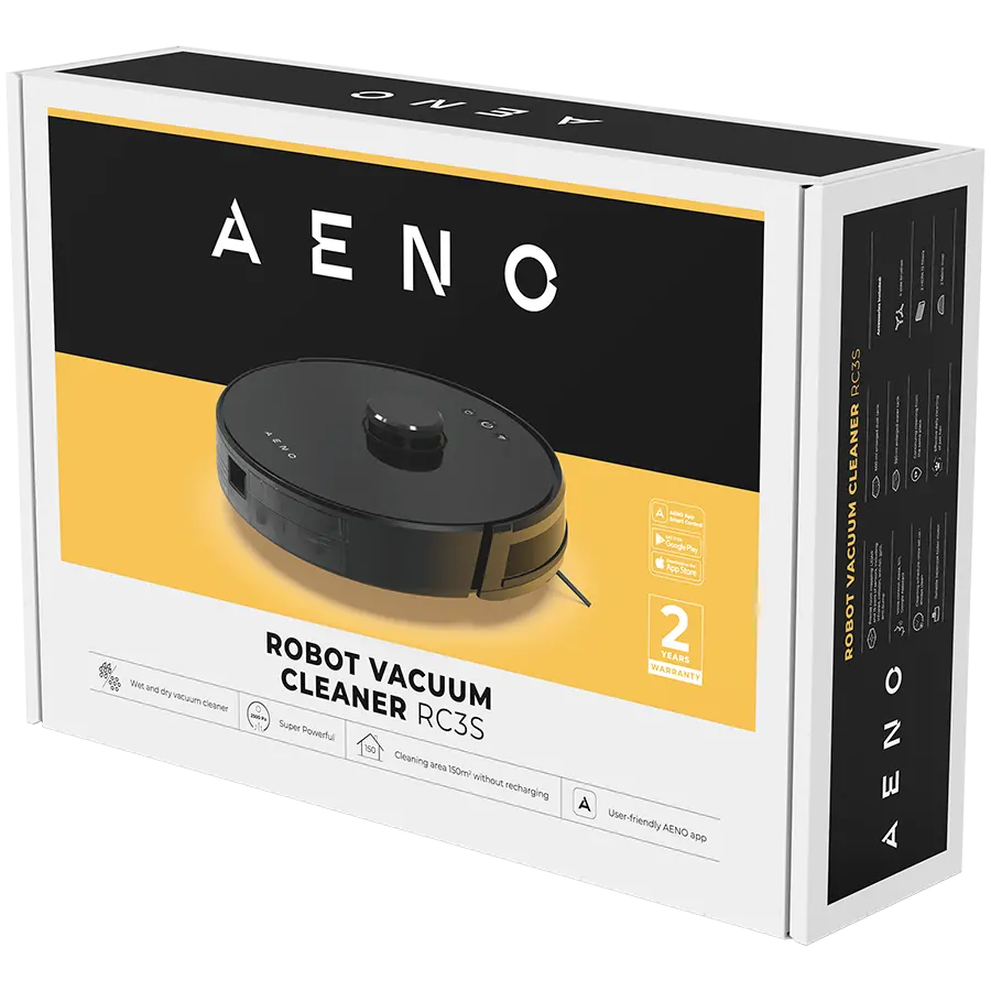 AENO Robot Vacuum Cleaner RC3S: wet & dry cleaning, smart control AENO App, powerful Japanese Nidec motor, turbo mode - image 8