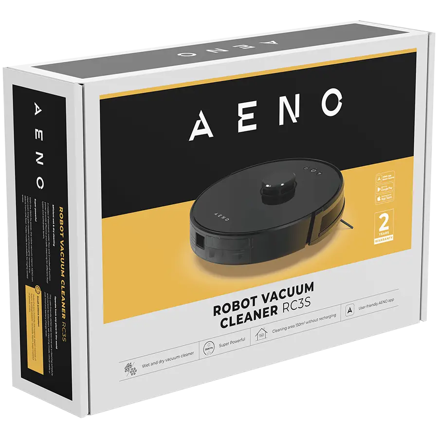 AENO Robot Vacuum Cleaner RC3S: wet & dry cleaning, smart control AENO App, powerful Japanese Nidec motor, turbo mode - image 9