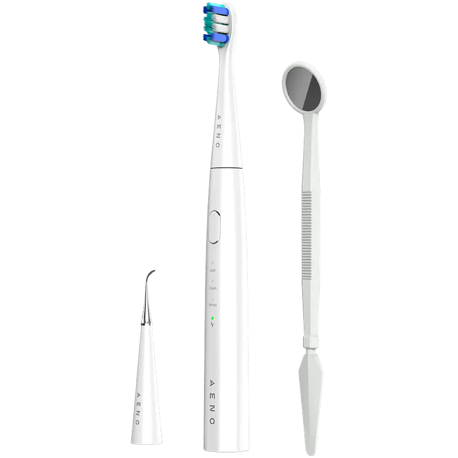 AENO Sonic Electric toothbrush, DB8: White, 3modes, 3 brush heads + 1 cleaning tool, 1 mirror,  30000rpm, 100 days without charging, IPX7 - image 1