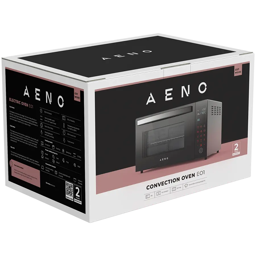 AENO Electric Oven EO1: 1600W, 30L, 6 automatic programs+Defrost+Proofing Dough, Grill, Convection, 6 Heating Modes, Double-Glass Door, Timer 120min, LCD-display - image 7