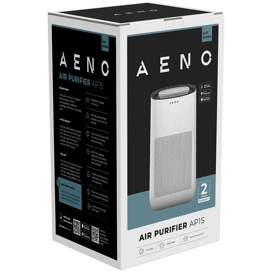 AENO Air Purifier AP1S, WiFi, UV lamp, CADR 450 m³/h, 60m2, carbon filter +Hepa H13 - image 6