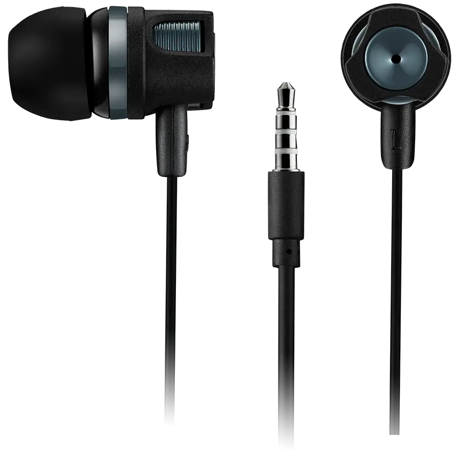 CANYON Stereo earphones with microphone, 1.2M, dark gray - image 1