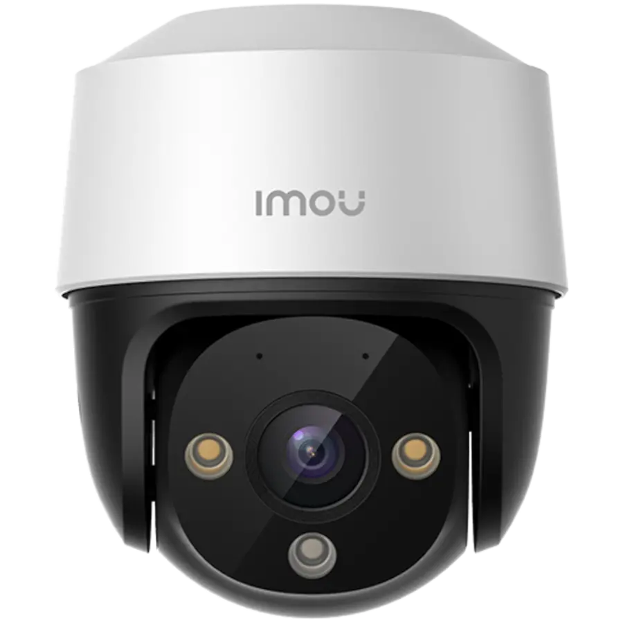 IPC-S41FAP, full color 4MP PoE PTZ camera, 355° pan & 90° Tilt, 1/3" CMOS, H.265/H.264, 25 FPS, 16xDigital Zoom, 3.6mm Fixed lens, IR up to 30m, FOV 79°, Micro SD up to 256GB, Built-in Mic, built in spotlight, IP66, DC12V, POE