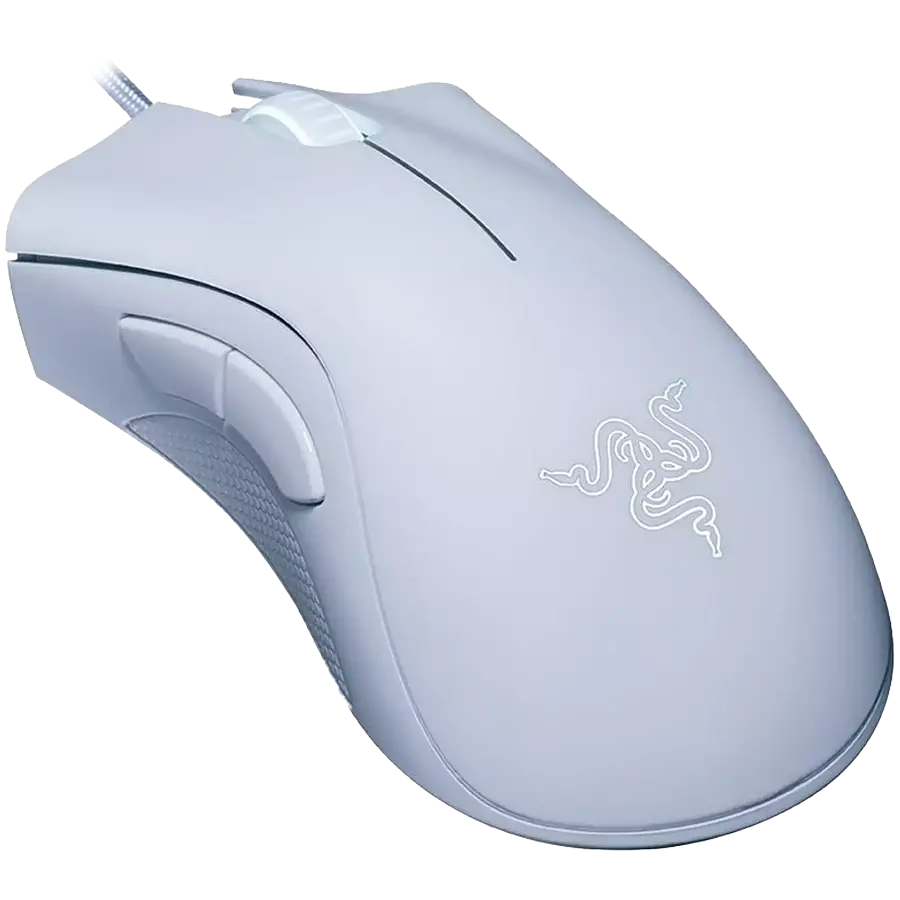 Razer DeathAdder Essential White Edition, Gaming Mouse, True 6 400 DPI optical sensor, Ergonomic Form Factor, Mechanical Mouse Switches with 10 million-click life cycle, 1000 Hz Ultrapolling, Single-color white lighting - image 1