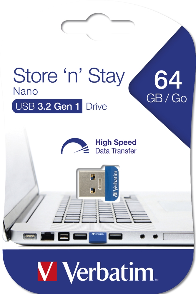 Памет, Verbatim USB 3.0 Nano Store 'N' Stay 64GB - image 2