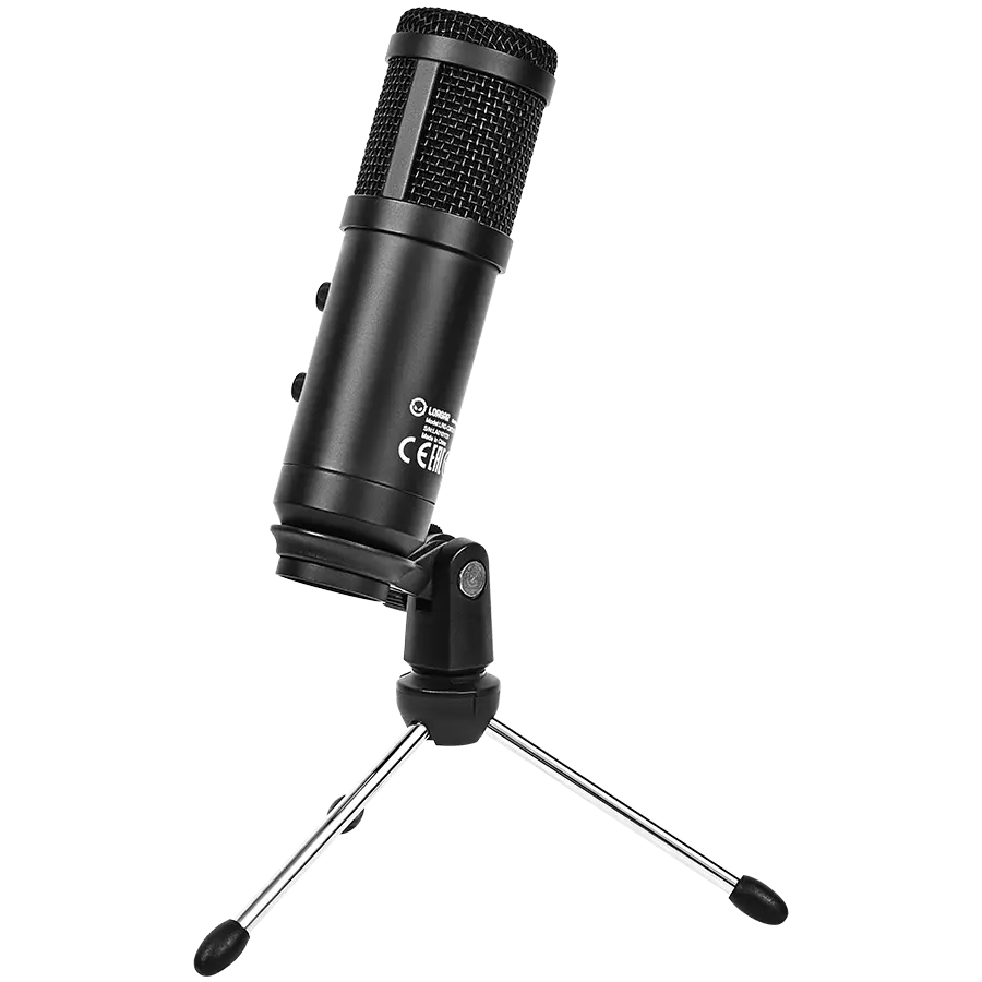 LORGAR Soner 313, Gaming Microphone, USB condenser microphone with Volume Knob & Echo Knob, Frequency Response: 80 Hz—17 kHz, including 1x Microphone, 1 x 2.5M USB Cable, 1 x Tripod Stand, dimensions: Ø47.4*158.2*48.1mm, weight: 243.0g, Black - image 3