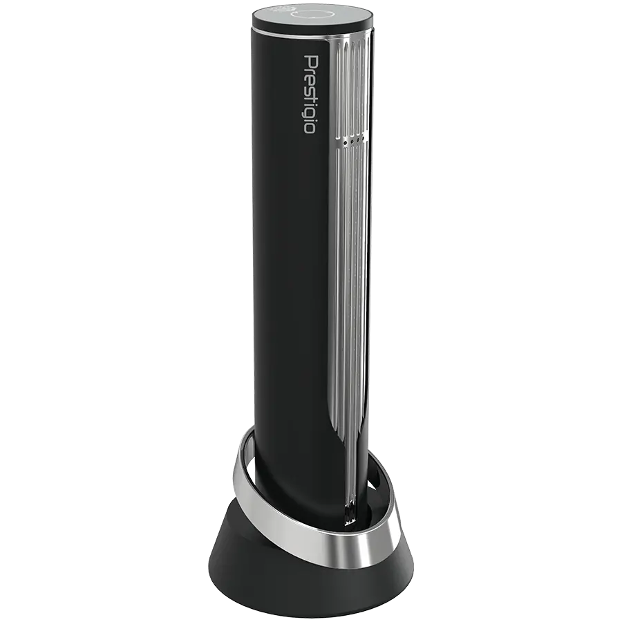 Prestigio Maggiore, smart wine opener, 100% automatic, opens up to 70 bottles without recharging, foil cutter included, premium design, 480mAh battery, Dimensions D 48*H228mm, black + silver color. - image 2