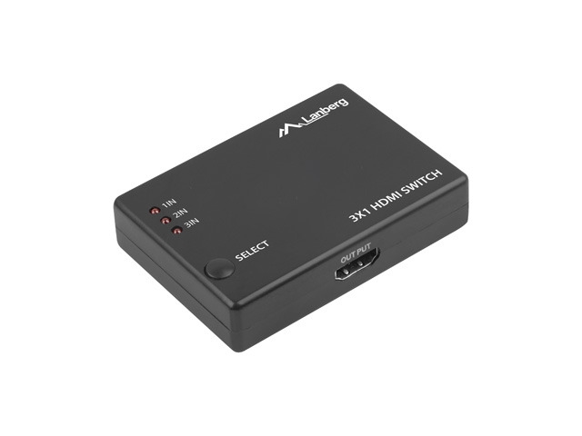 Адаптер, Lanberg Video Switch 3x HDMI + Micro USB port + Remote Controller, black - image 3