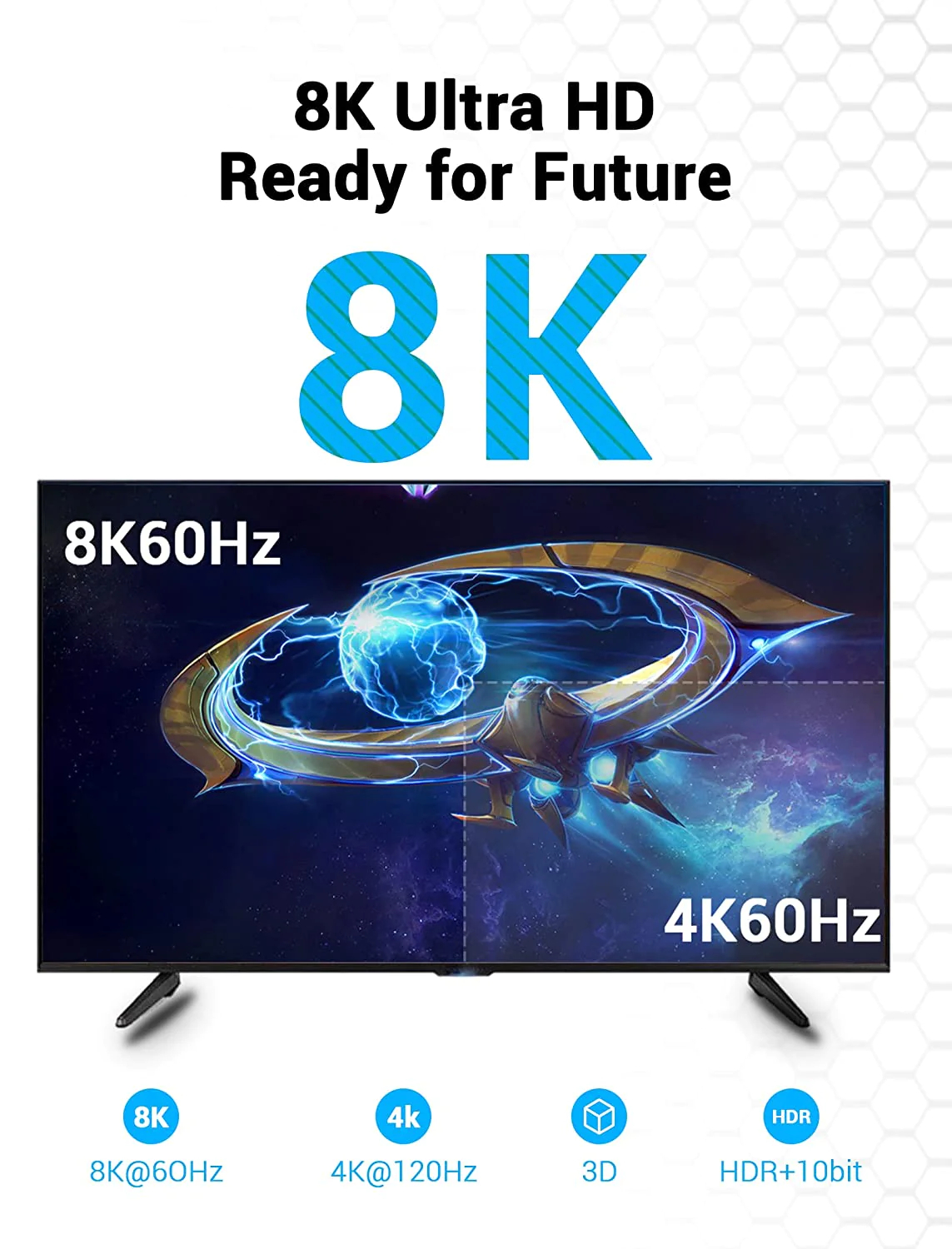 Vention Кабел HDMI v2.1 M / M 1m  - 8K Dolby Vision HDR - AANBF - image 6