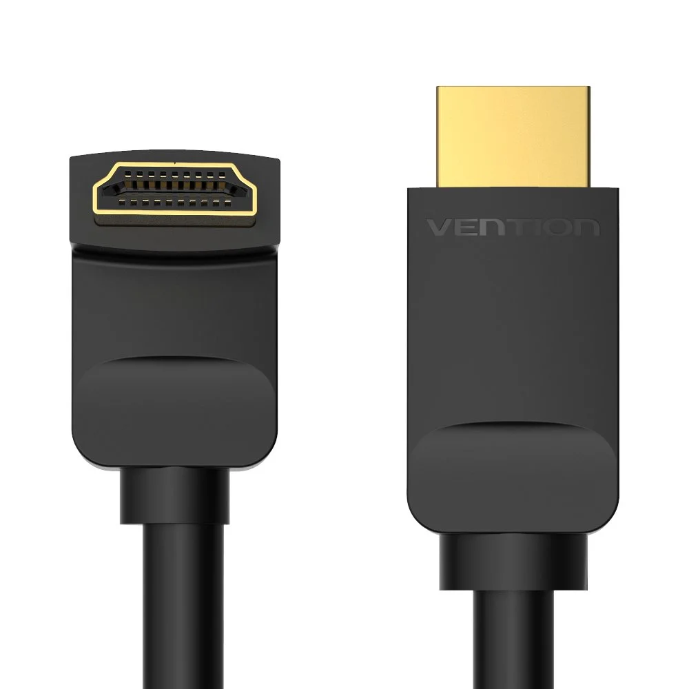 Vention Кабел HDMI Right Angle 270 Degree v2.0 M / M 4K/60Hz Gold - 1.5M Black - AAQBG - image 1