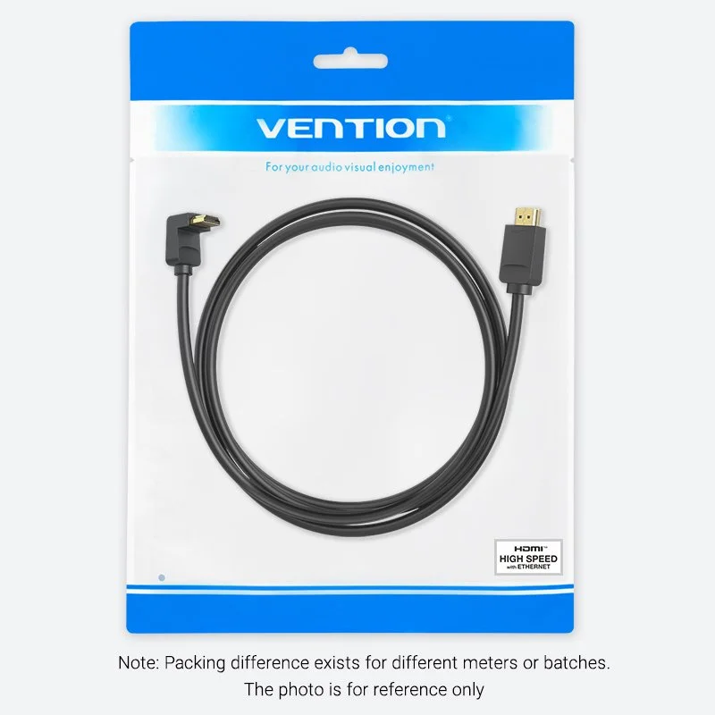 Vention Кабел HDMI Right Angle 270 Degree v2.0 M / M 4K/60Hz Gold - 1.5M Black - AAQBG - image 14