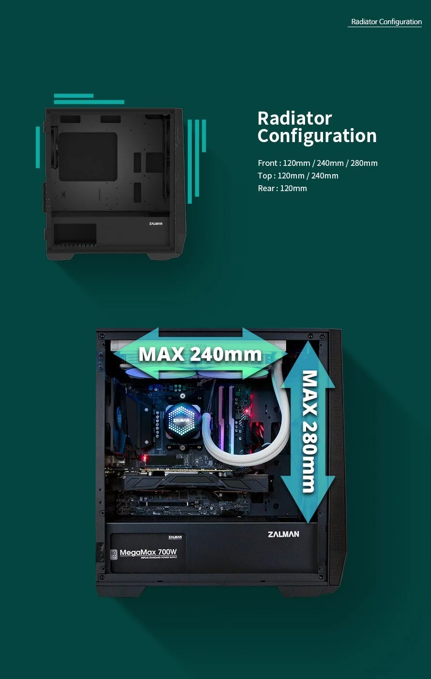 Zalman компютърна кутия Gaming Case mATX - Z1 Iceberg Black - image 11