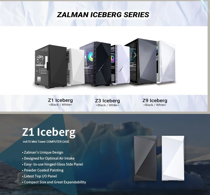 Zalman компютърна кутия Gaming Case mATX - Z1 Iceberg Black - image 2